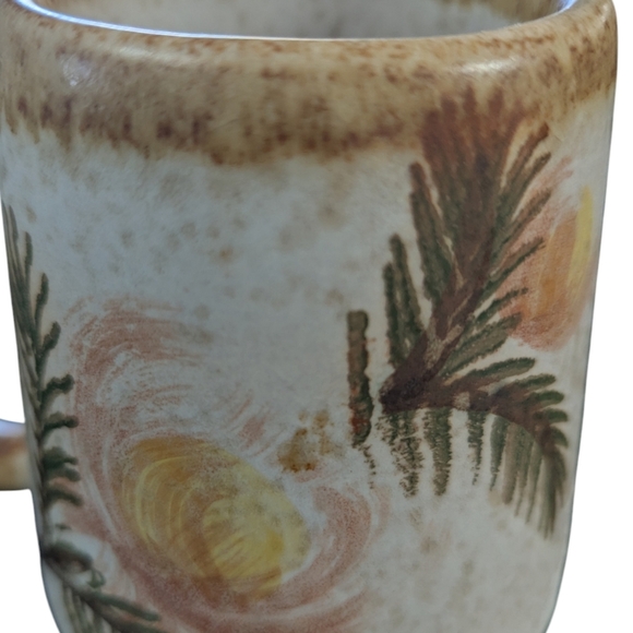 VTG 1955 Chatham Potters Mug Stoneware Left Handed Stoneware Fruit Pine Cottage - Picture 6 of 7